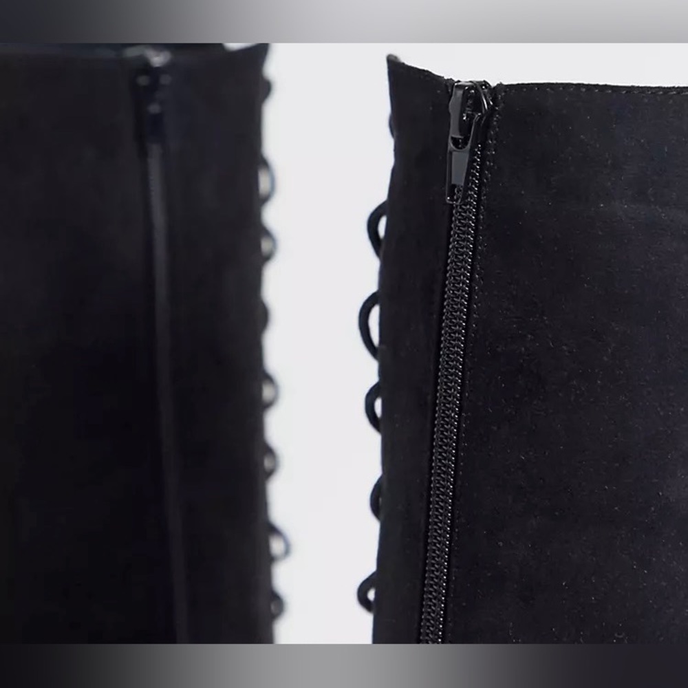 ASOS DESIGN Courtney chunky lace up knee high boots - Picture 4 of 8